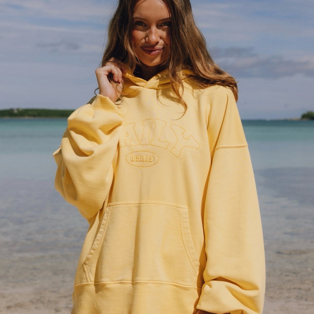 Daily Drills Oversized Yellow Hoodie
